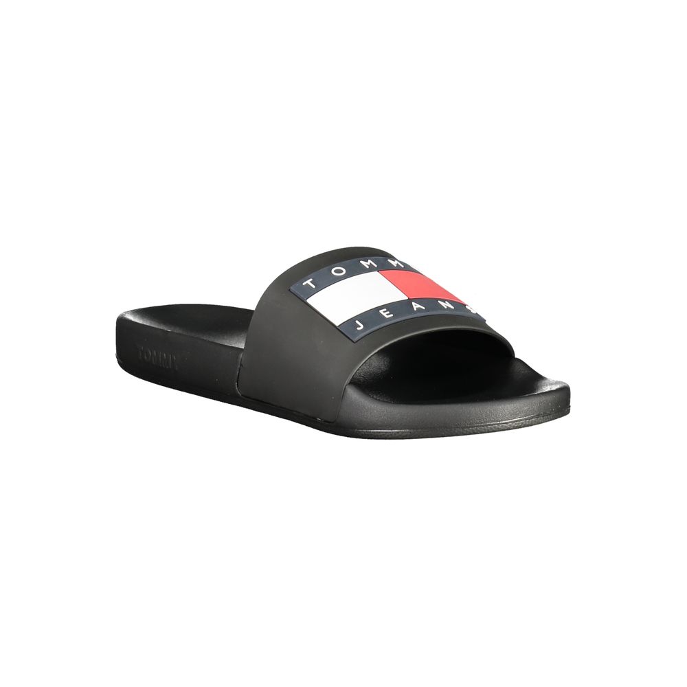 Tommy Hilfiger Black Polyurethane Men Slipper - Comfort & Style