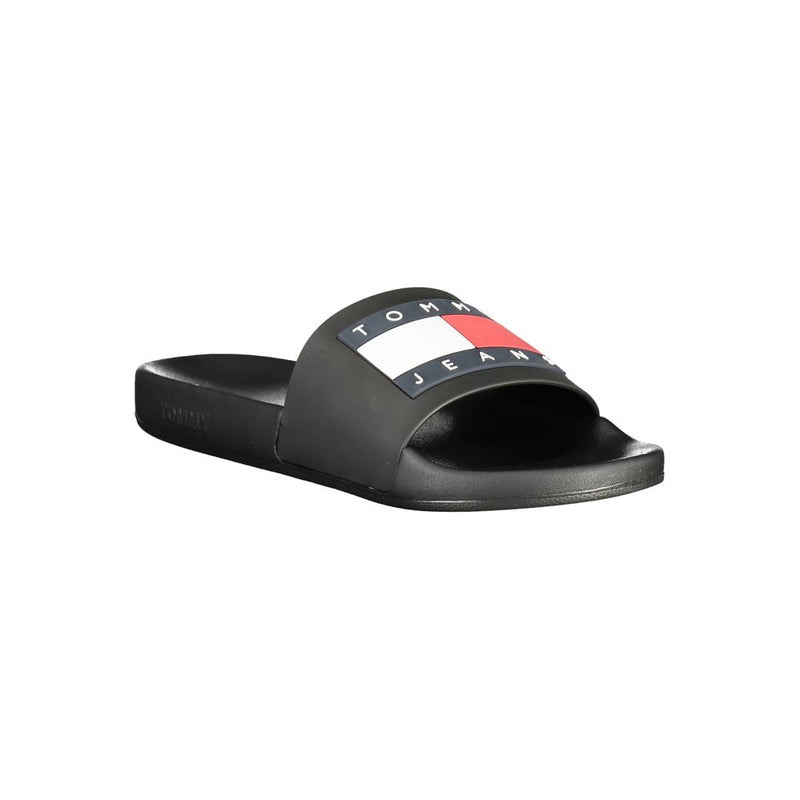 Tommy Hilfiger Black Polyurethane Men Slipper - Comfort & Style