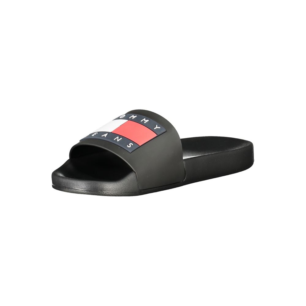 Tommy Hilfiger Black Polyurethane Men Slipper - Comfort & Style