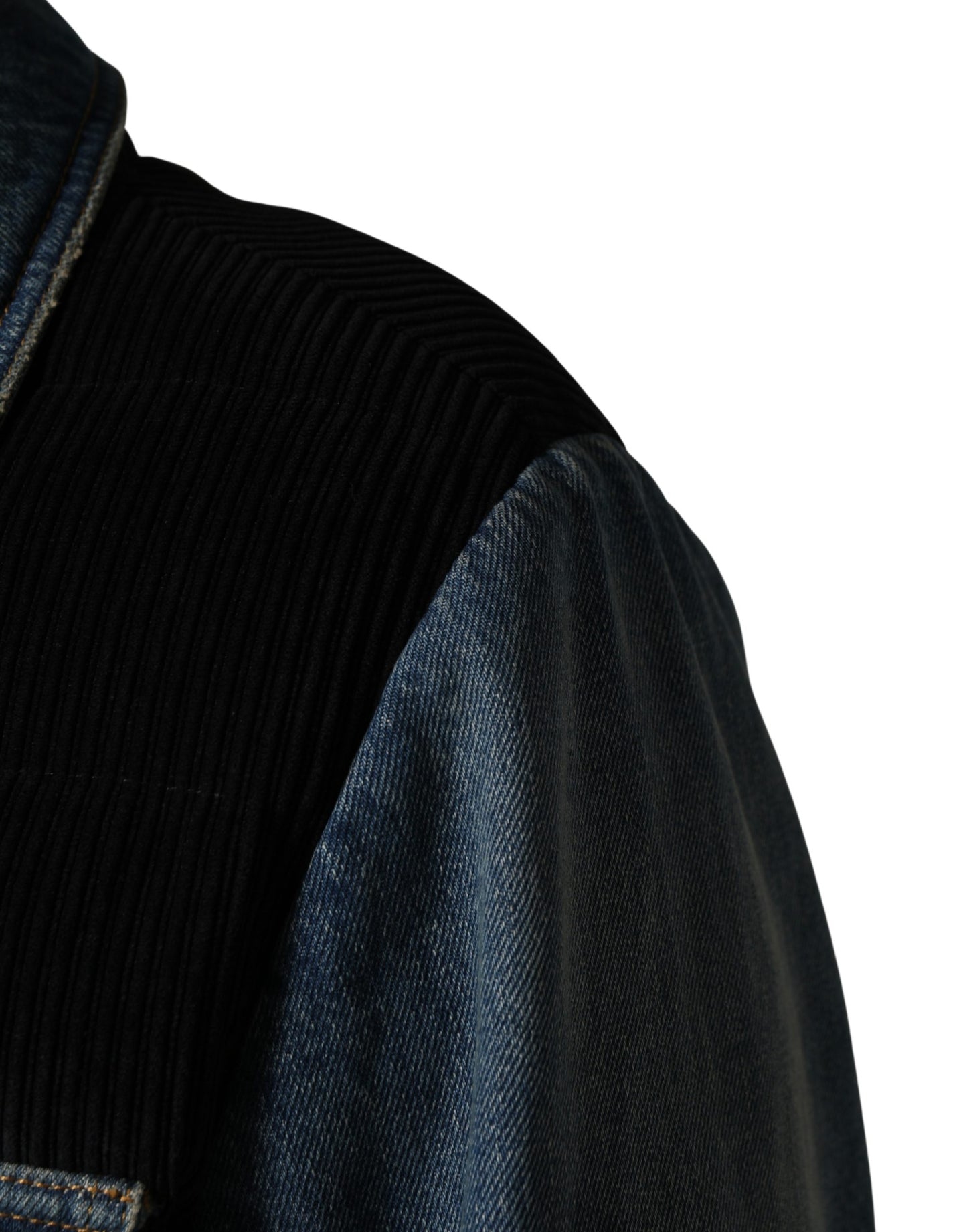 Blouson en jean de coton noir et bleu Dolce & Gabbana pour homme