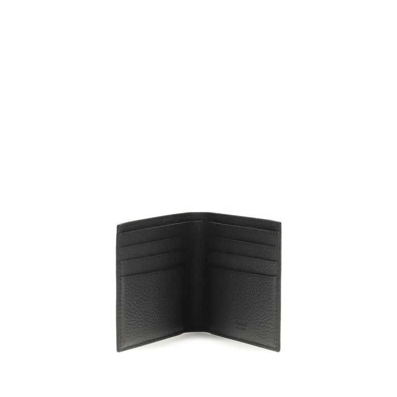Ferragamo Black Calf Leather Bos Taurus Wallet - Elegant & Durable