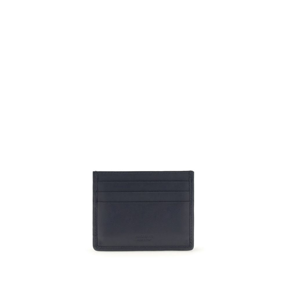 Portefeuille Ferragamo en cuir de veau bleu Bos Taurus