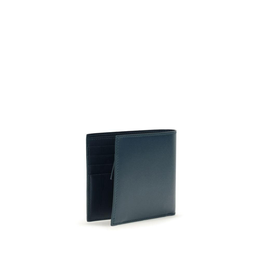 Portefeuille Ferragamo en cuir de veau bleu Bos Taurus