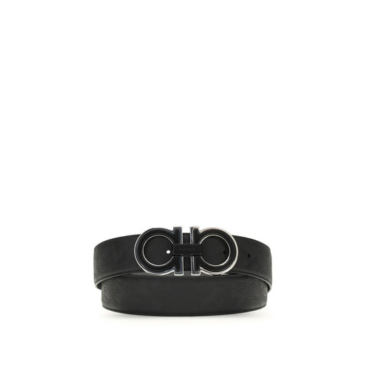 Ferragamo Zwarte Kalfsleren Bos Taurus Normale Riem