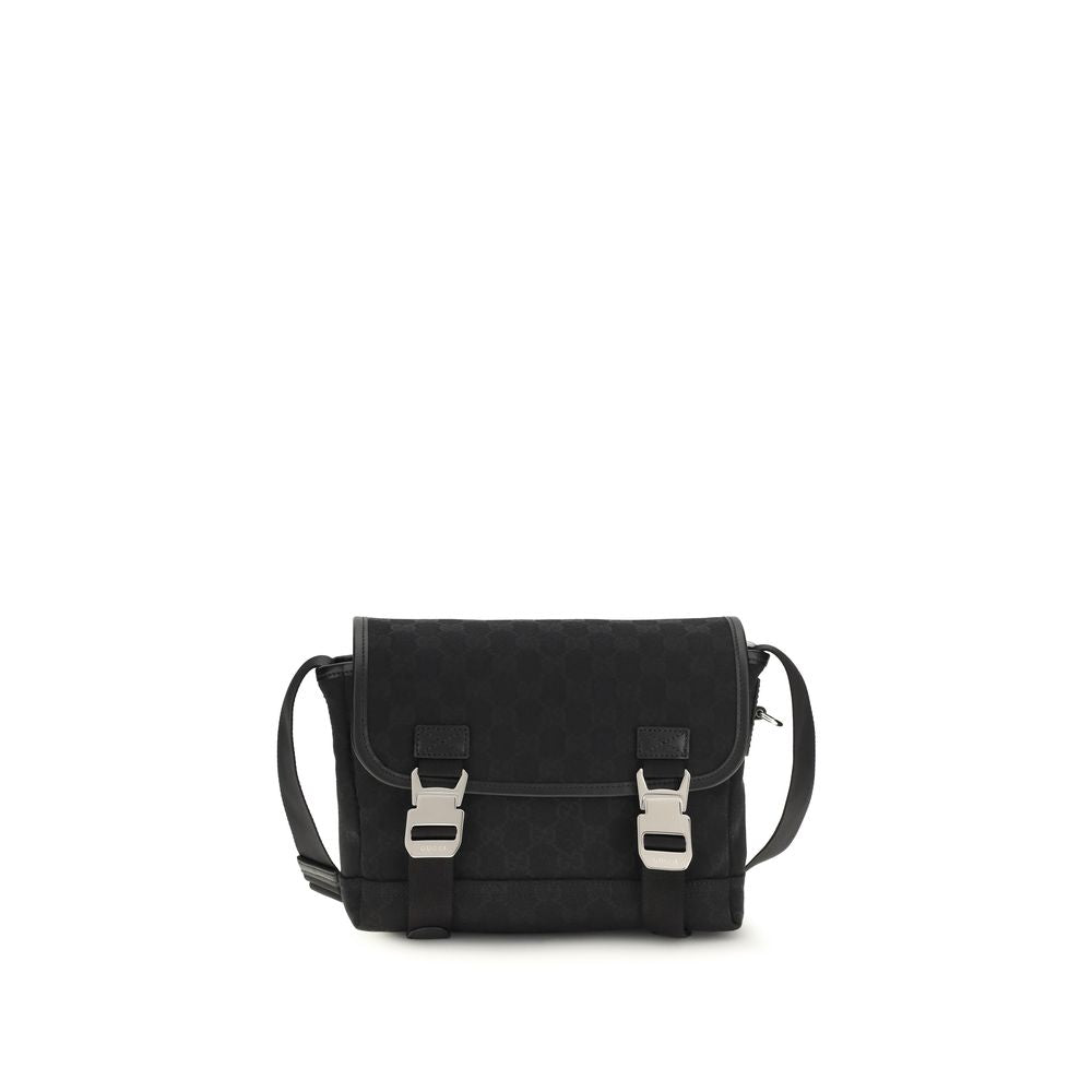 Gucci zwarte stoffen schoudertas