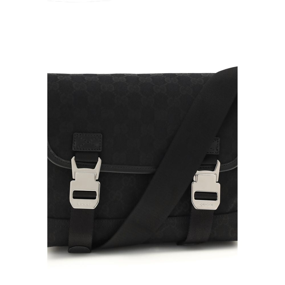 Gucci zwarte stoffen schoudertas