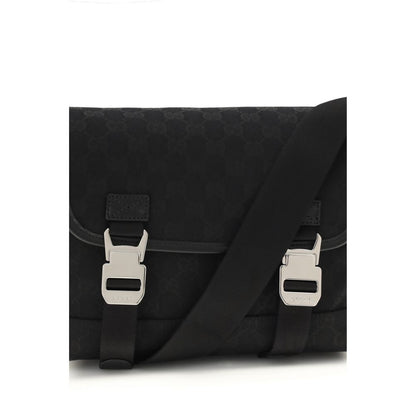 Gucci zwarte stoffen schoudertas