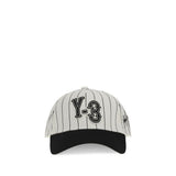 Y-3 White Polyester Cap - Pinstripe Baseball Hat