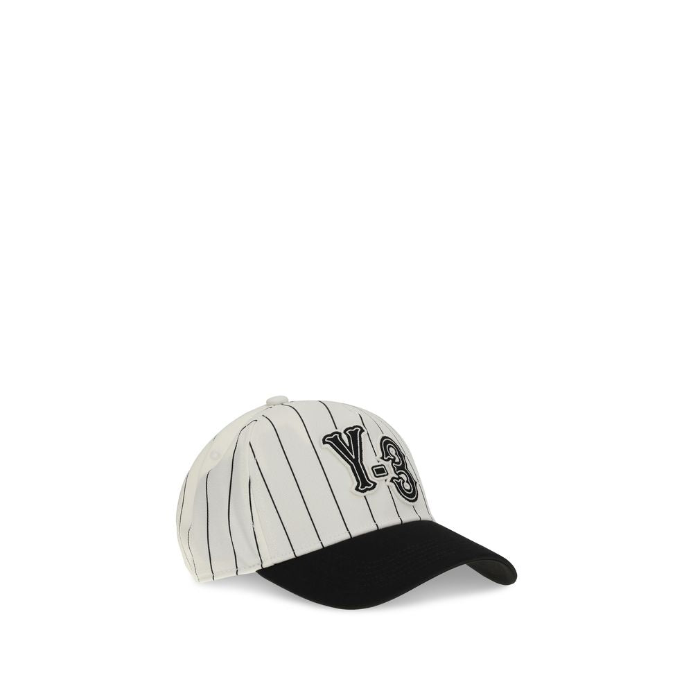 Y-3 White Polyester Cap - Pinstripe Baseball Hat