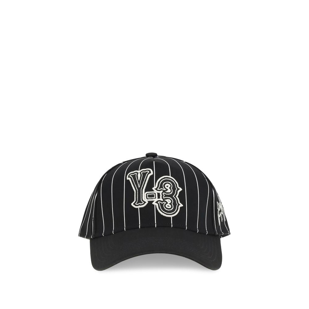 Y-3 Black Polyester Pinstripe Baseball Cap