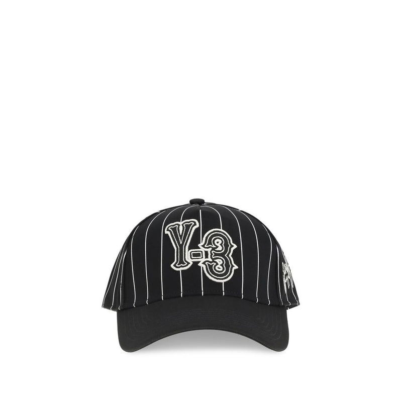 Y-3 Black Polyester Pinstripe Baseball Cap