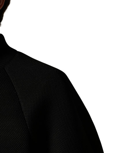 Blouson bomber Dolce & Gabbana pour homme en nylon noir avec fermeture éclair intégrale