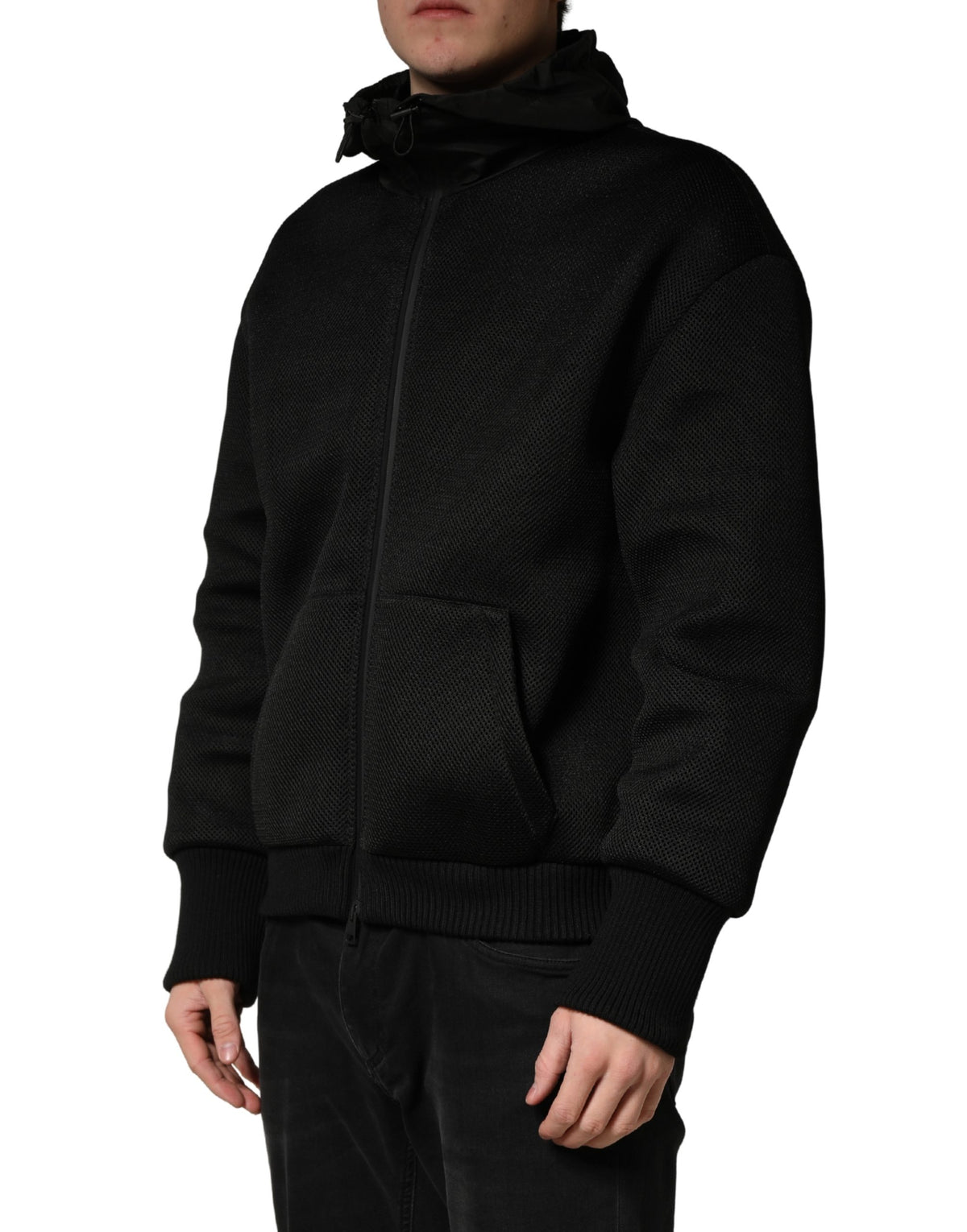 Dolce & Gabbana Blouson bombardier zippé à capuche noir homme