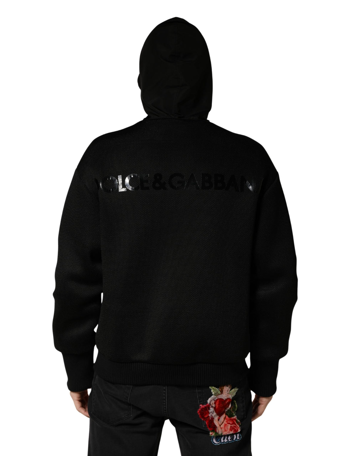 Dolce & Gabbana Blouson bombardier zippé à capuche noir homme
