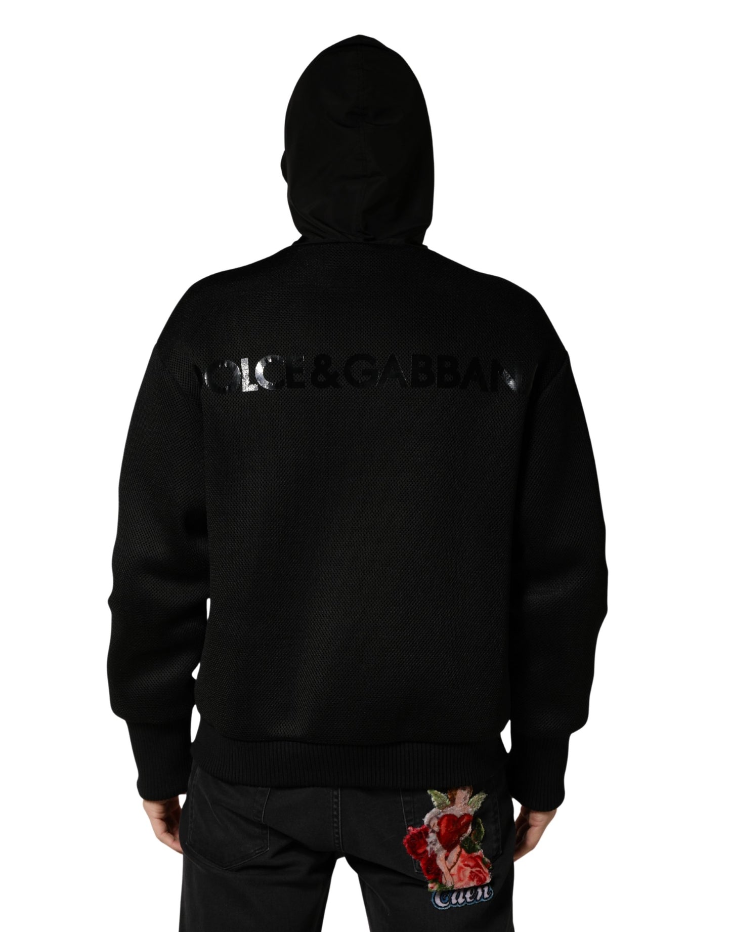 Dolce & Gabbana Heren Zwarte Bomberjack Met Capuchon En Volledige Ritssluiting