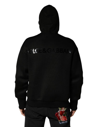 Dolce & Gabbana Heren Zwarte Bomberjack Met Capuchon En Volledige Ritssluiting