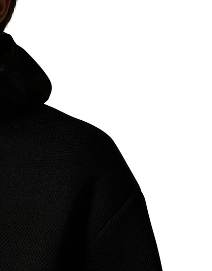 Dolce & Gabbana Heren Zwarte Bomberjack Met Capuchon En Volledige Ritssluiting