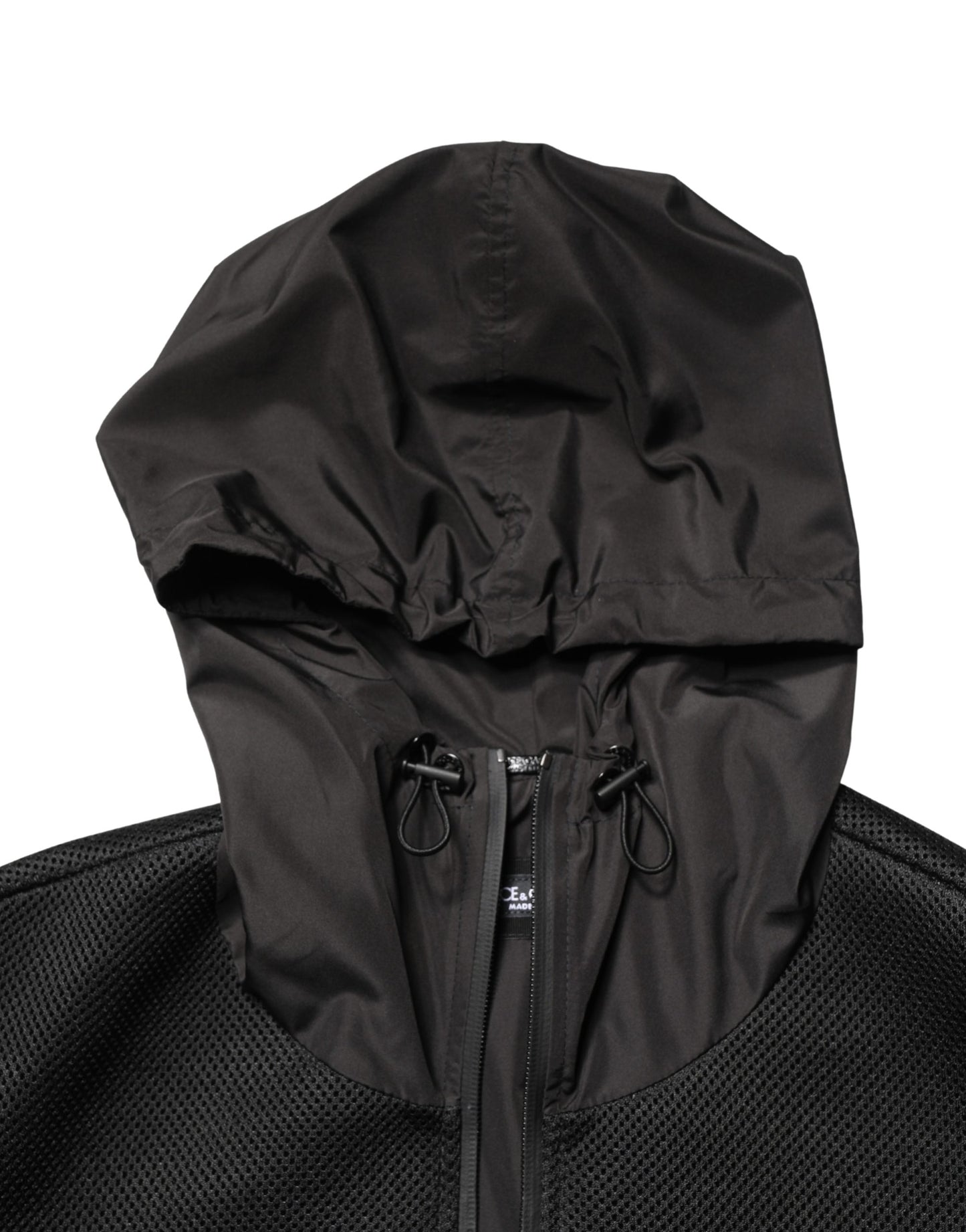 Dolce & Gabbana Heren Zwarte Bomberjack Met Capuchon En Volledige Ritssluiting