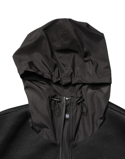 Dolce & Gabbana Heren Zwarte Bomberjack Met Capuchon En Volledige Ritssluiting