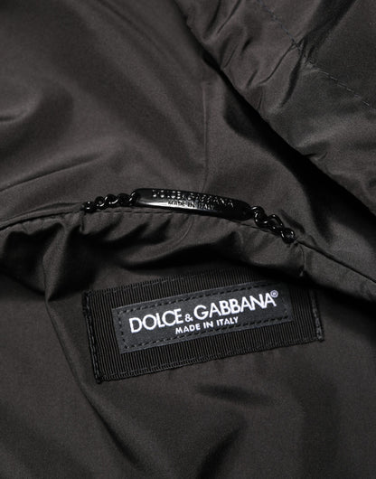 Dolce & Gabbana Heren Zwarte Bomberjack Met Capuchon En Volledige Ritssluiting