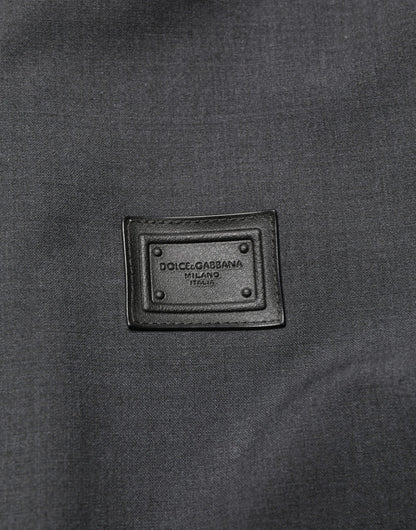Dolce & Gabbana Zwarte Wollen Bomberjack met Logo en Volledige Ritssluiting voor Heren