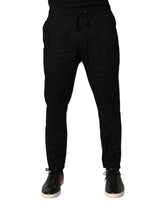 Pantalon de jogging skinny Dolce & Gabbana noir en coton pour homme
