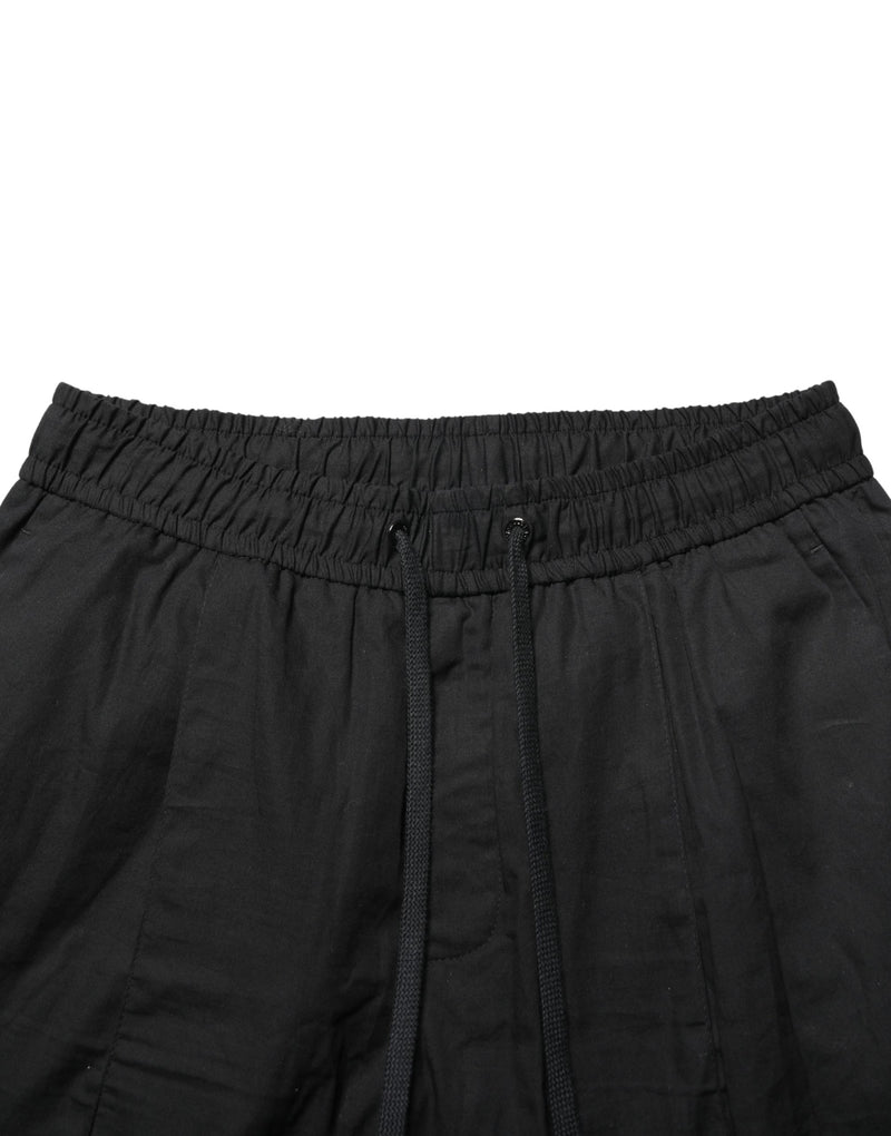 Dolce & Gabbana Black Cotton Skinny Men Jogger Trouser Pants