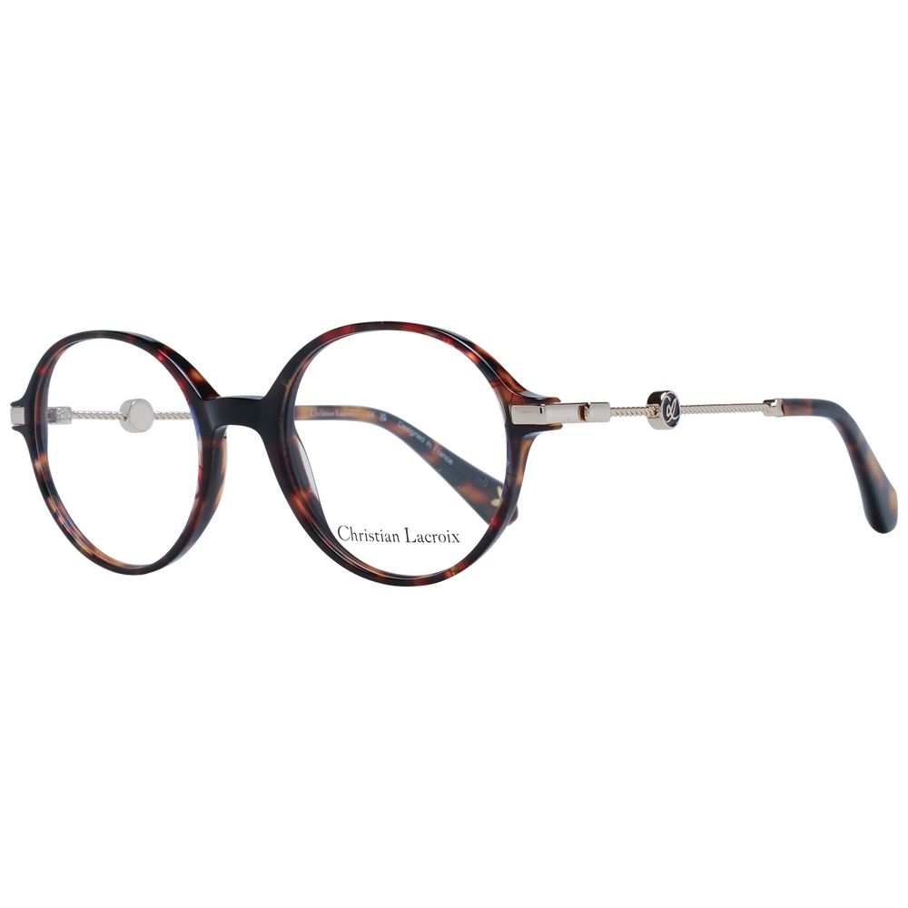Christian Lacroix Brown Acetate Round Glasses Frames for Women