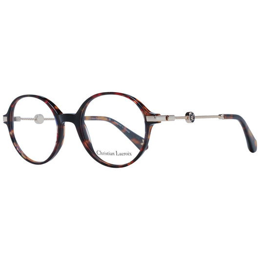Christian Lacroix Brown Acetate Round Glasses Frames for Women