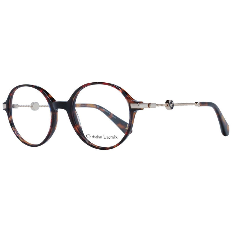 Christian Lacroix Brown Acetate Round Glasses Frames for Women