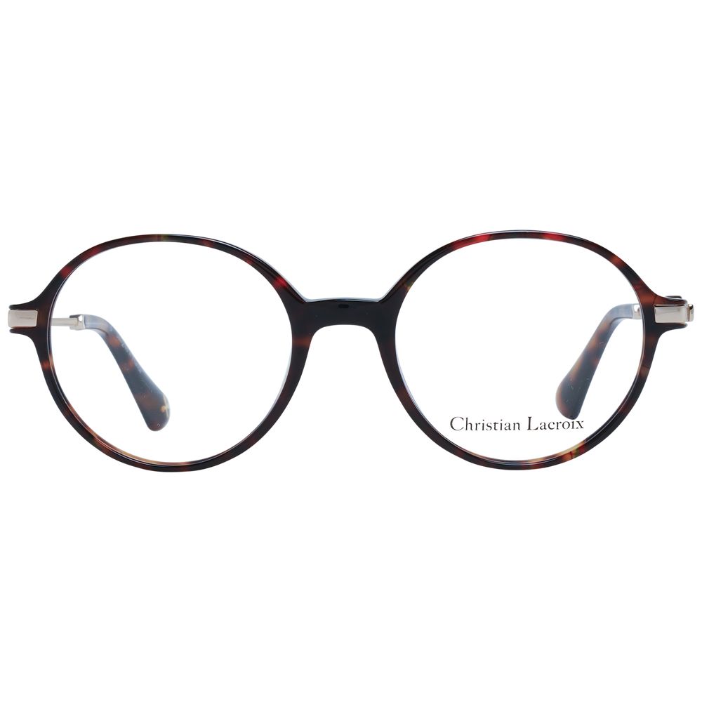 Christian Lacroix Brown Acetate Round Glasses Frames for Women
