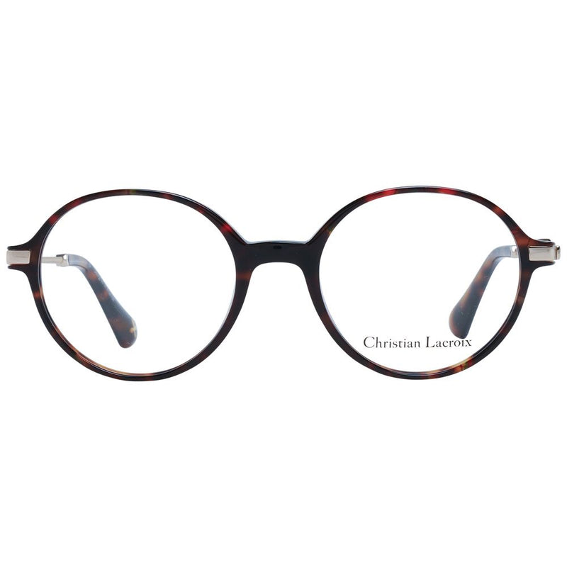 Christian Lacroix Brown Acetate Round Glasses Frames for Women