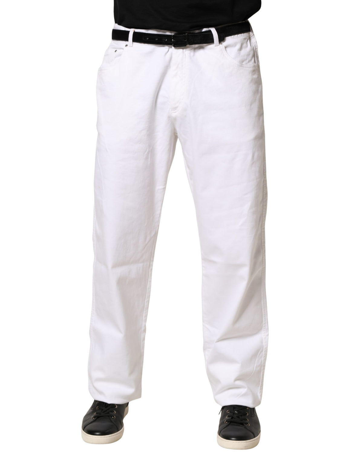 Jean droit en denim taille mi-haute blanc Paul & Shark