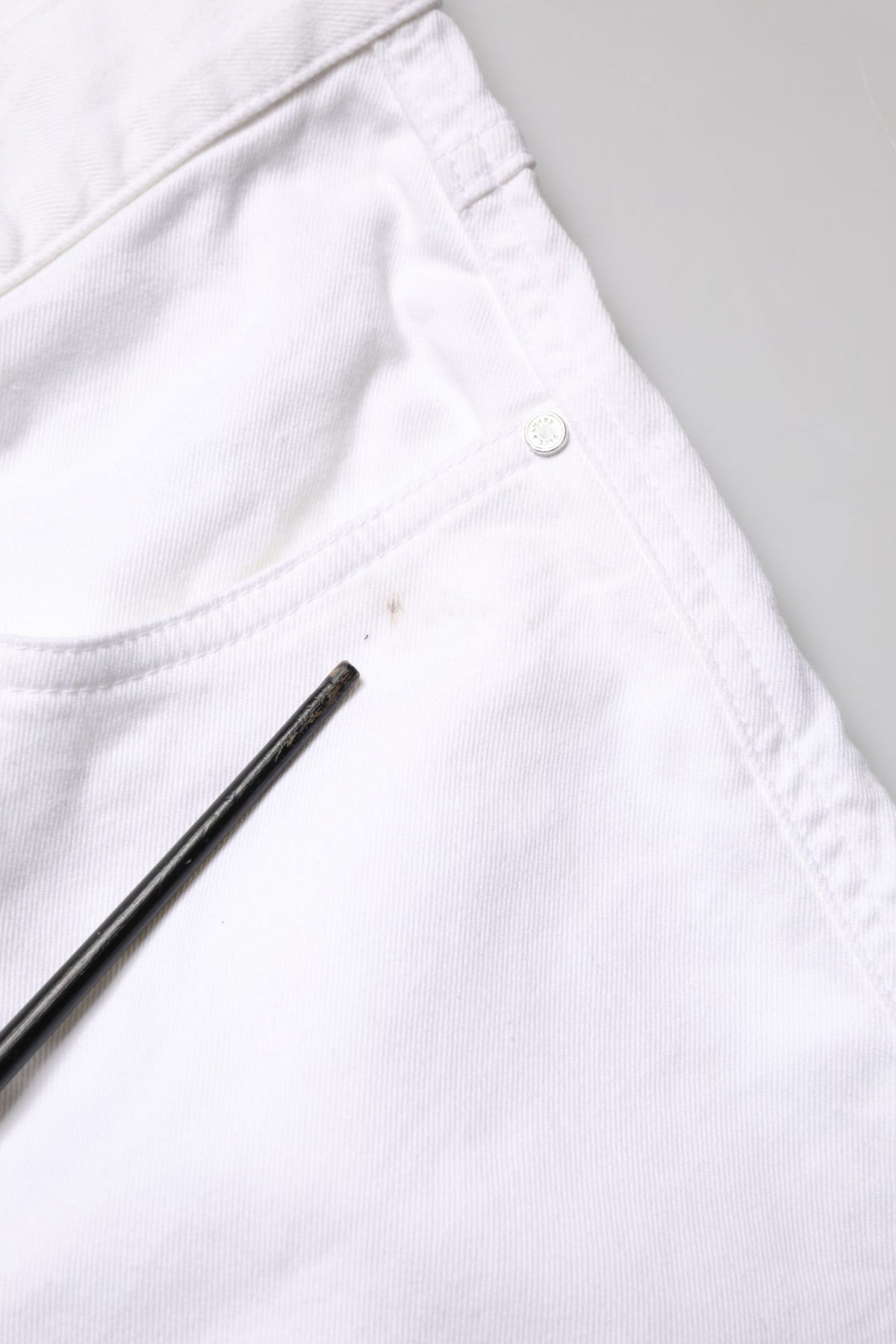 Jean droit en denim taille mi-haute blanc Paul & Shark