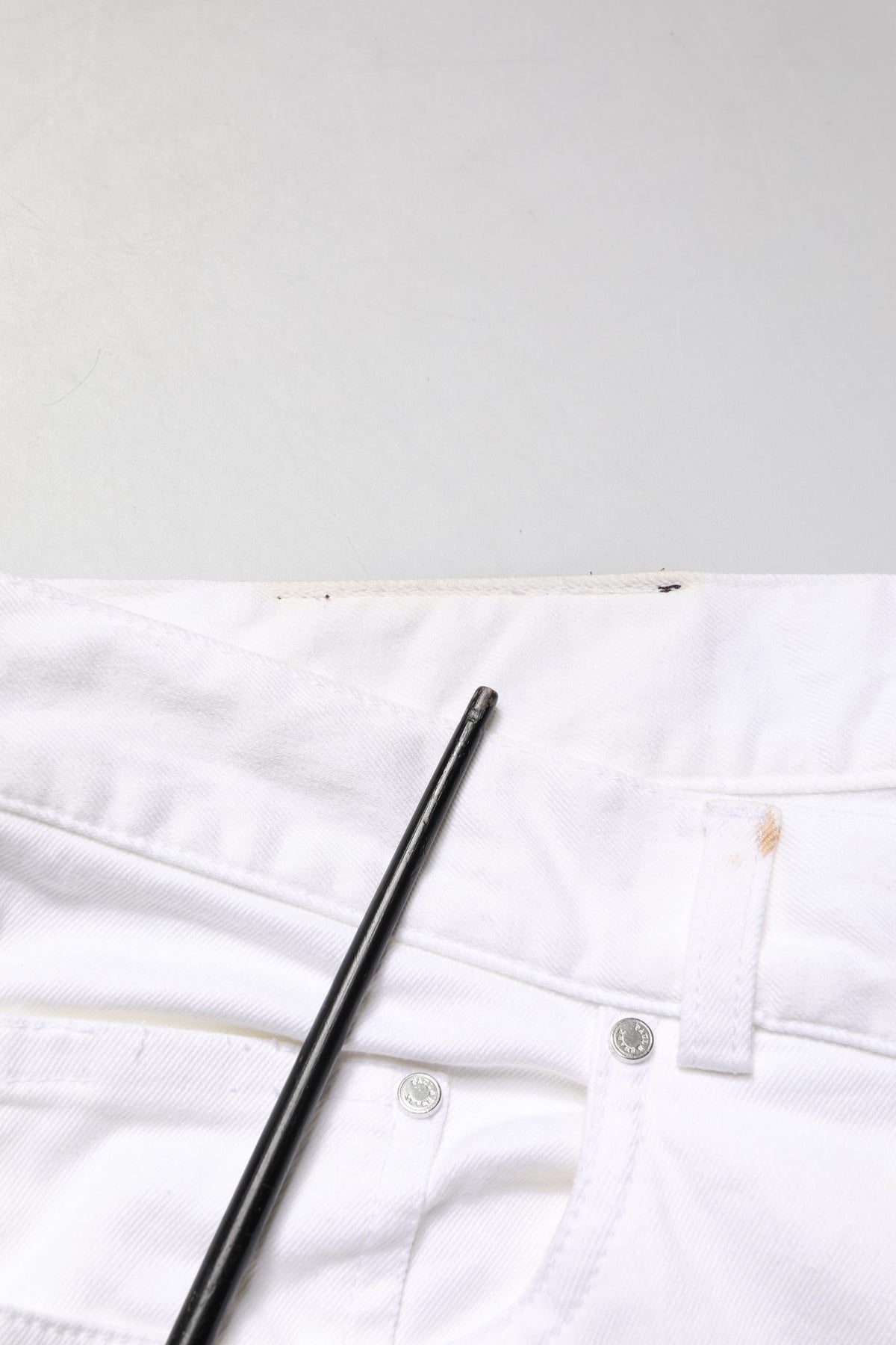 Jean droit en denim taille mi-haute blanc Paul & Shark