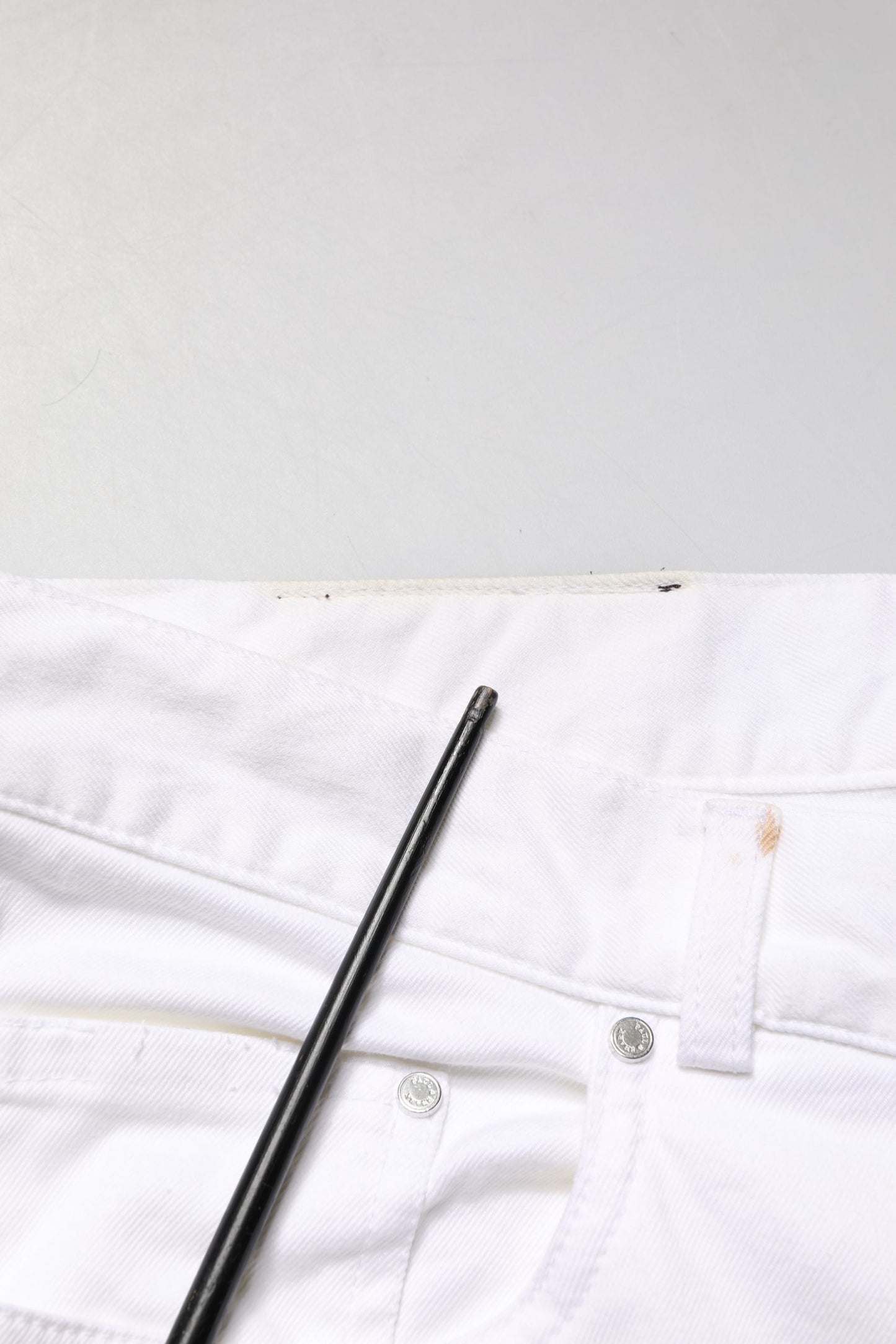 Jean droit en denim taille mi-haute blanc Paul & Shark