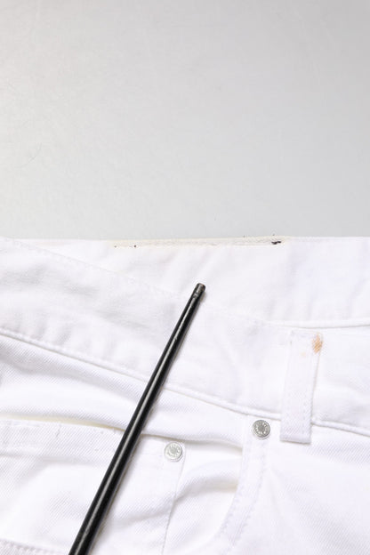Jean droit en denim taille mi-haute blanc Paul & Shark