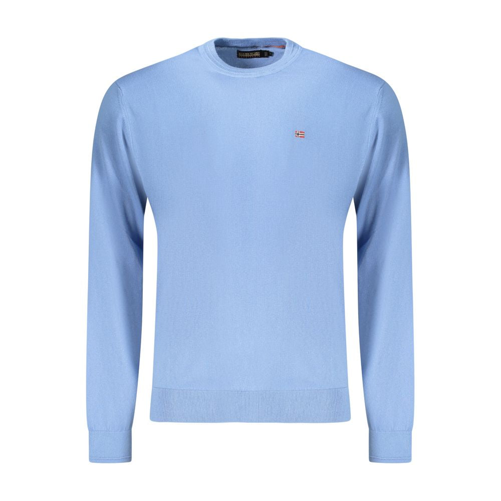 Napapijri Azzurro Cotton Men's T-Shirt - Long Sleeve