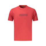Napapijri Red Cotton Men's T-Shirt - Stylish & Eco-Conscious