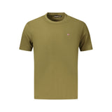 Napapijri Green Cotton T-Shirt - Regular Fit Crew Neck
