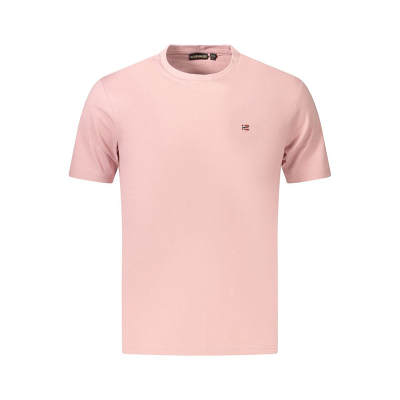 Napapijri Pink Cotton T-Shirt for Men