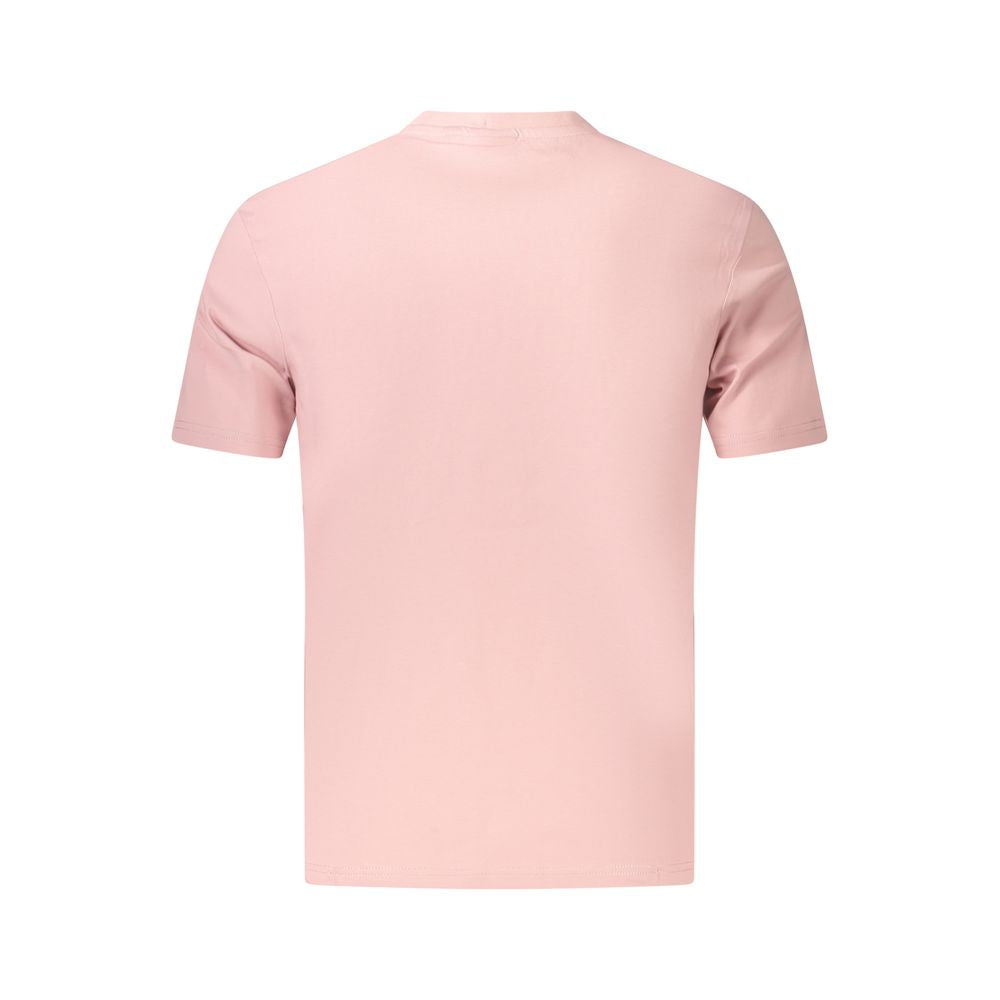 Napapijri Pink Cotton T-Shirt - Regular Fit Crew Neck
