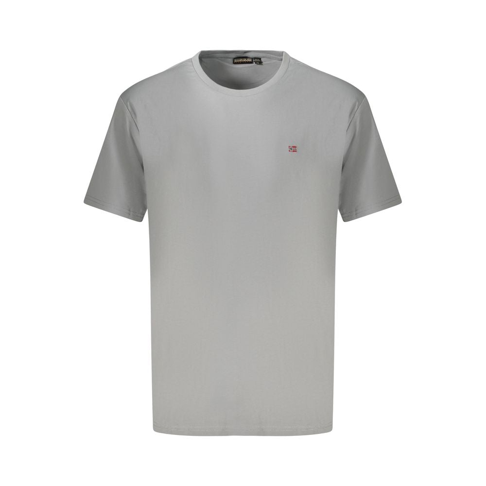Napapijri Gray Organic Cotton T-Shirt for Men
