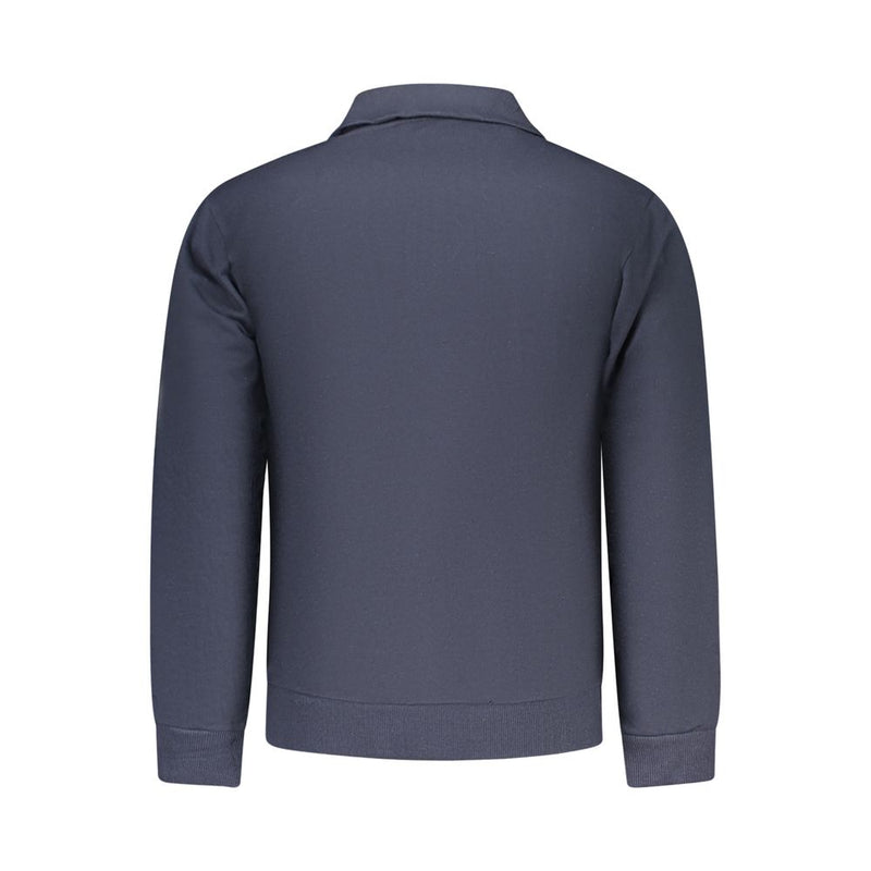 Superga Blue Cotton Sweatshirt with Half Zip and Pockets