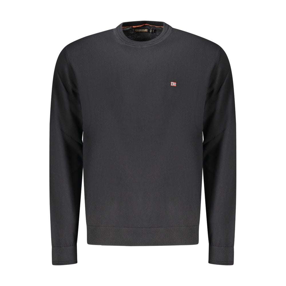 Napapijri Black Cotton Sweatshirt - Comfort Meets Style