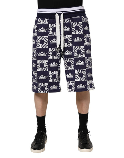 Shorts Bermuda Chino Homme Imprimé Logo DG Bleu Dolce & Gabbana