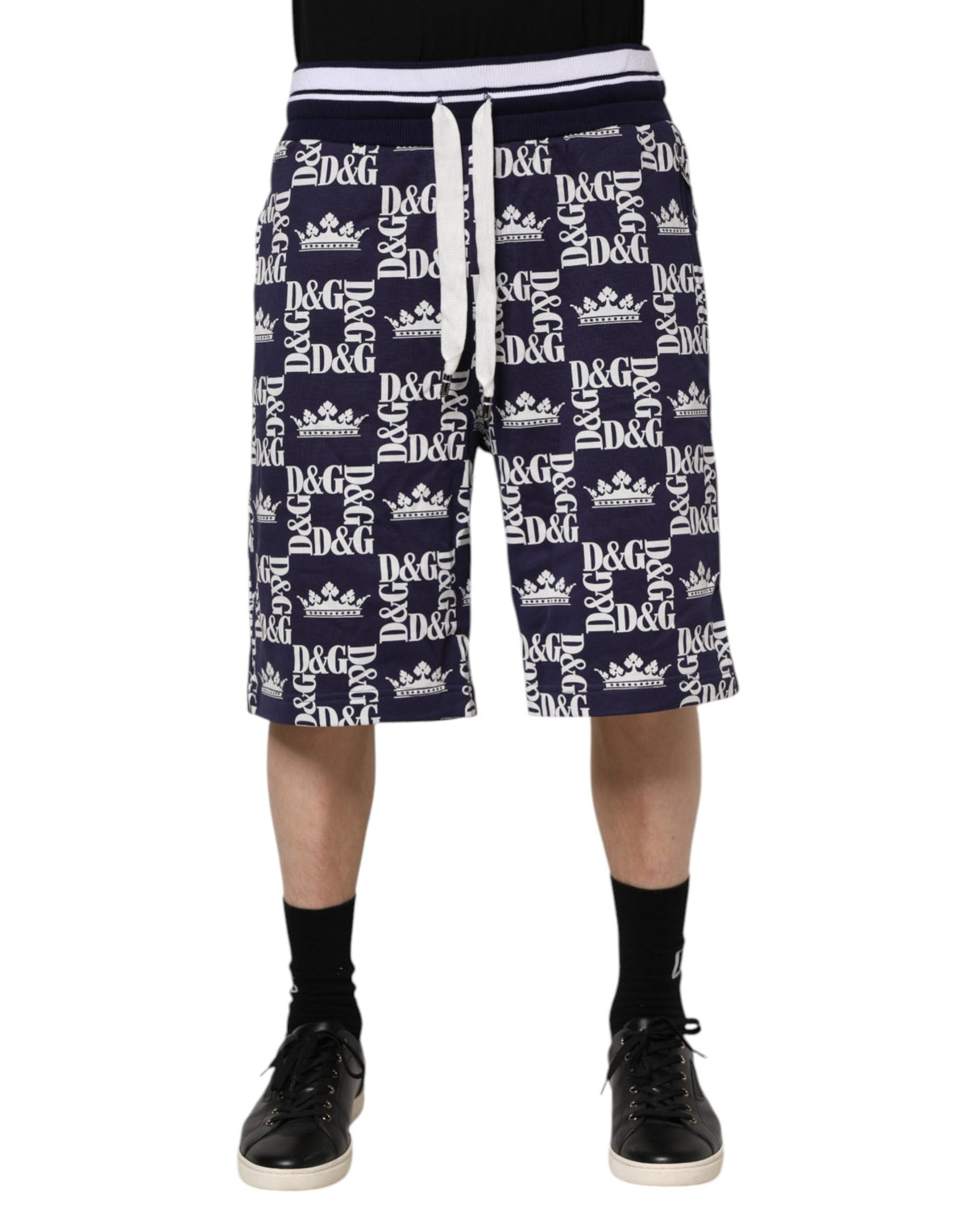 Shorts Bermuda Chino Homme Imprimé Logo DG Bleu Dolce & Gabbana