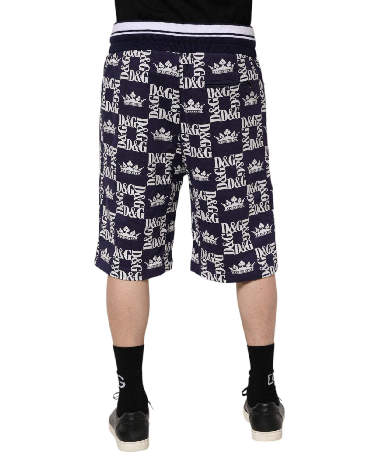 Shorts Bermuda Chino Homme Imprimé Logo DG Bleu Dolce & Gabbana