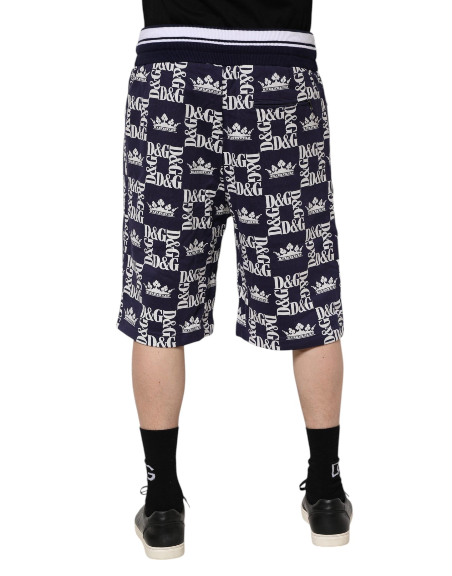 Shorts Bermuda Chino Homme Imprimé Logo DG Bleu Dolce & Gabbana