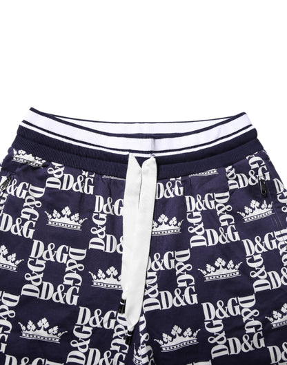 Shorts Bermuda Chino Homme Imprimé Logo DG Bleu Dolce & Gabbana